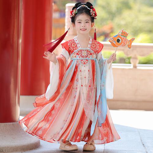 汉服女童秋季2026新款儿童古风仙气国风连衣裙女孩古装中秋公主裙