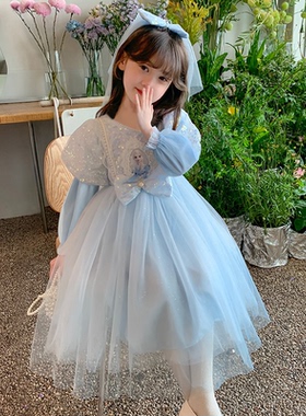 女童爱莎公主裙春装2026新款生日裙子儿童冰雪奇缘女孩艾莎连衣裙