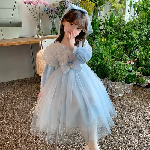 爱莎公主裙女童春装2026新款