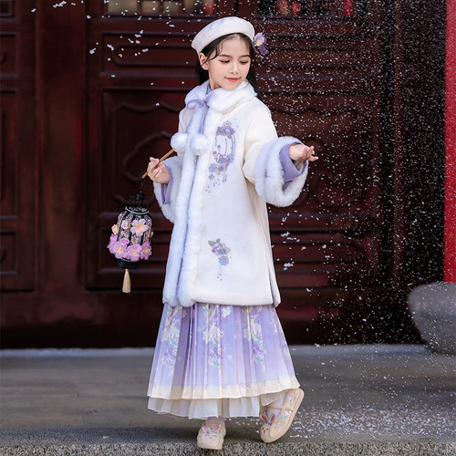 汉服女童秋冬2025新款儿童中国风古装冬装小女孩古风套装冬季唐装