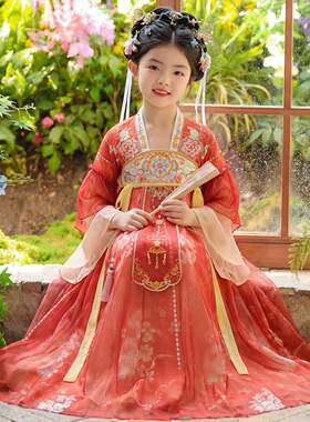 汉服女童春季2026新款超仙古风连衣裙女孩中国风唐装儿童古装裙子