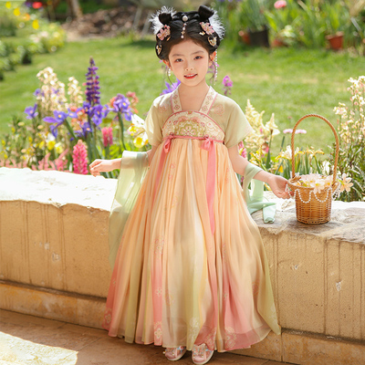 汉服女童夏季儿童古装裙子2026新款中国风唐装古风女孩公主连衣裙