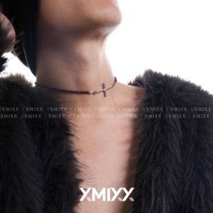 XMIXX 原创 原创自制复古紫色铁矿石十字架choker