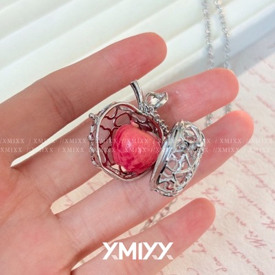 平安夜圣诞镂空爱心苹果毛衣链