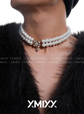 XMIXX 原创 手作双层珍珠项链情侣小众气质锁骨链轻奢高级感