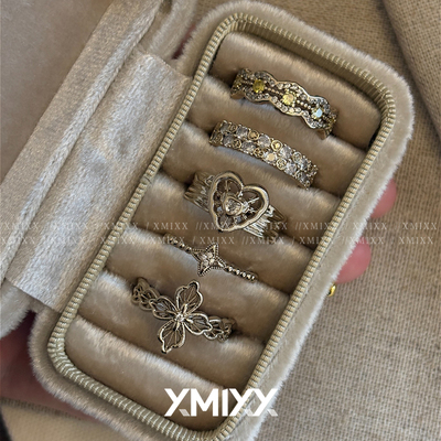 中古爱心重工vintage小众戒指女
