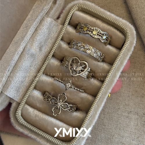 中古爱心重工vintage小众戒指女