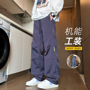 软壳冲锋裤男孩大童春季宽松休闲工装长裤帅气青少年学生休闲裤子