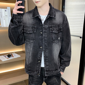 复古潮牌休闲夹克男生长袖 做旧水洗牛仔外套男士 衬衣 新款 2026春季