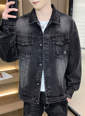2026春季新款做旧水洗牛仔外套男士复古潮牌休闲夹克男生长袖衬衣