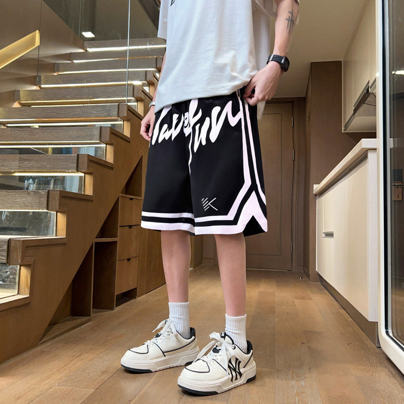 运动短裤男青少年夏季薄款速干冰丝沙滩裤帅气初高中学生五分裤子