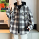春季 格子外套男青少年潮流百搭纯棉牛仔夹克酷帅男孩初中学生褂子