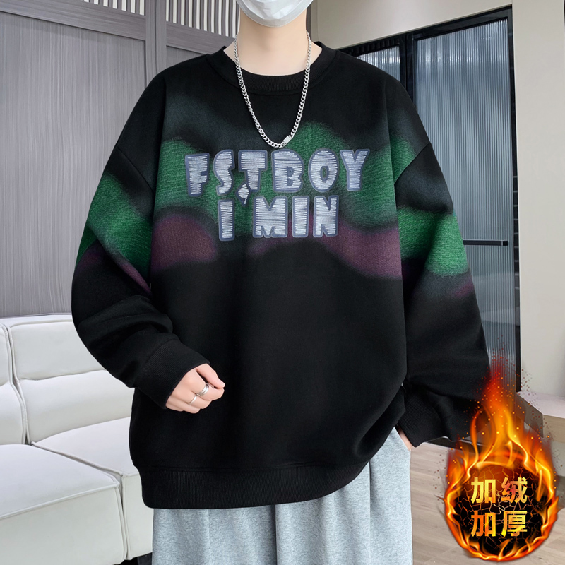 13岁青少年14中大童卫衣男孩15初高中学生秋冬季加绒加厚长袖t恤