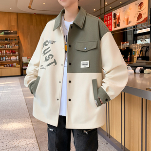 初高中学生外套男春秋季帅气青少年宽松休闲上衣男大童衬衫式夹克