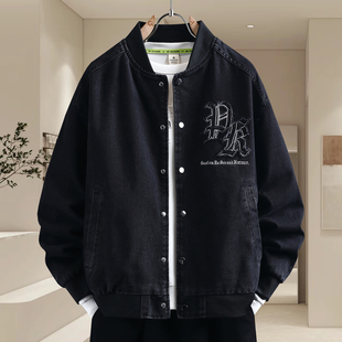 高级感痞帅牛仔外套男士春秋季2026新款百搭棒球服青少年学生夹克