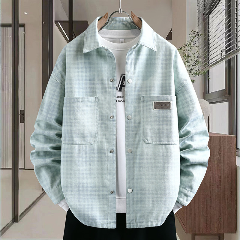 青少年牛仔衣外套男孩大童宽松翻领衬衣春秋季初高中学生潮牌夹克,男装,牛仔外套,淘宝优惠券,粉丝福利购,淘宝优惠卷