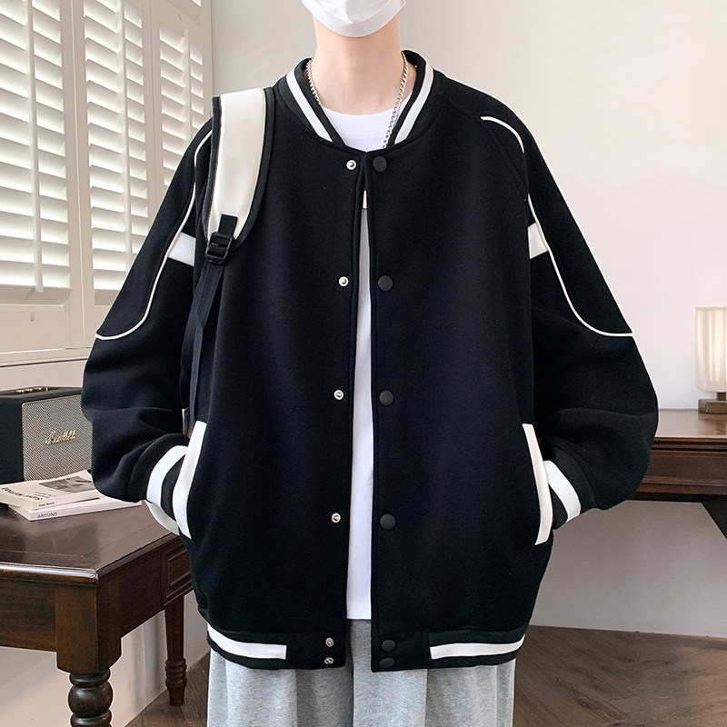 初高中学生外套男春秋季青少年潮牌痞帅气上衣2025新款飞行员夹克