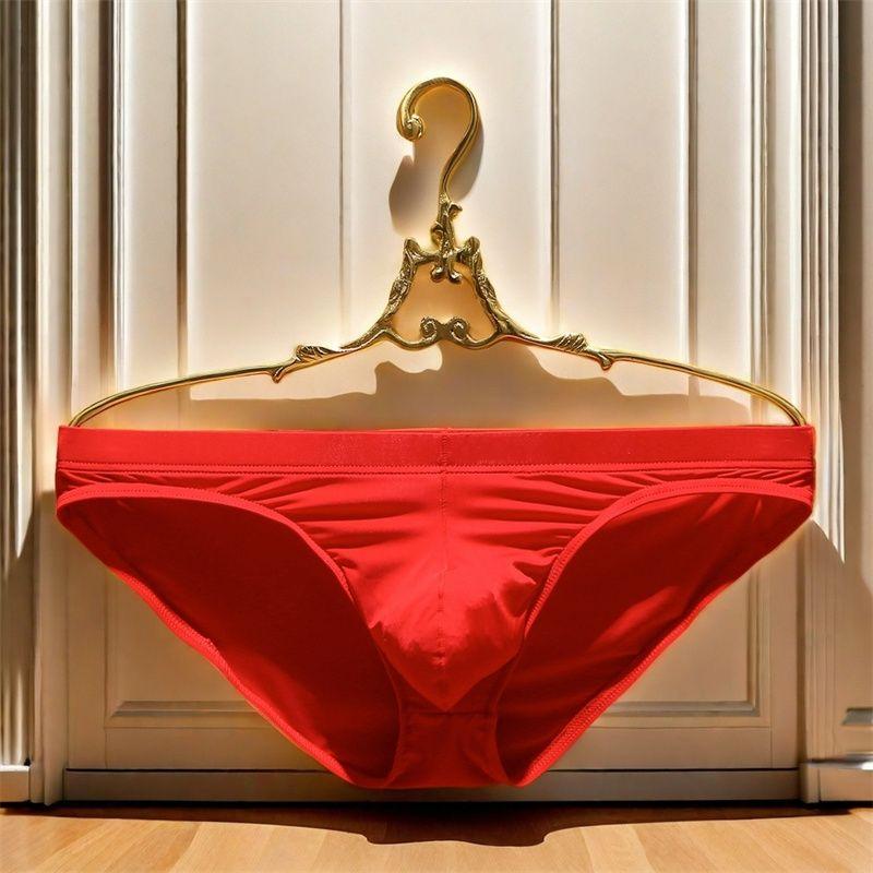 爆款男式性感轻薄三角内裤性感冰丝透明内裤男士加大号弹力短裤头