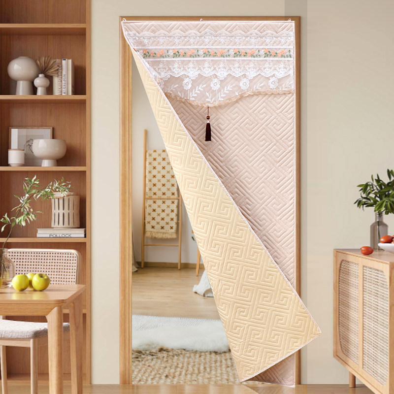 冬季棉门帘加厚防寒保暖免打孔家用空调防风隔断帘卧室隔音遮挡帘