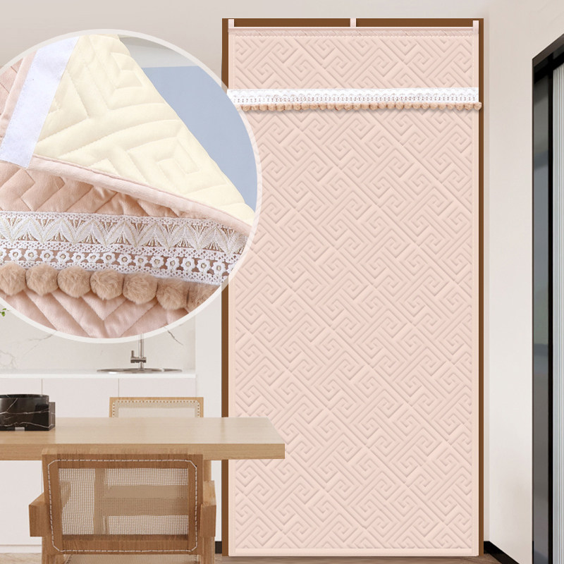 冬季棉门帘加厚免打孔防水防寒空调保暖卧室防风挡风家用隔断门帘