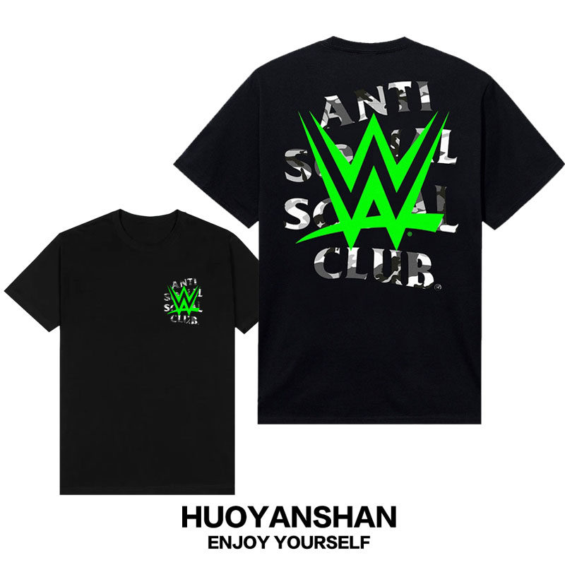 WWE摔跤短袖T恤男女联名UFC纯棉宽松拳击运动半袖休闲大码上衣服图片