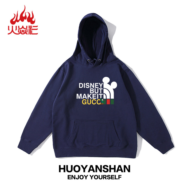 米奇卫衣女男联名迪士尼米老鼠连帽衫新款加绒加厚冬季外套情侣装