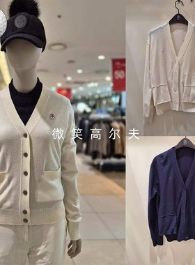 2025冬季新款韩国代购CASTELBAJAC百搭时尚高尔夫球服女士V领开衫