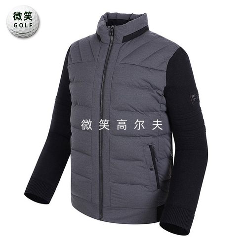 特价2025冬季新款韩国代购针织拼接高尔夫球服男士羽绒服夹克外套
