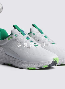2025秋冬新品韩国代购GFORE高尔夫球鞋男清新绿色系带防滑运动鞋