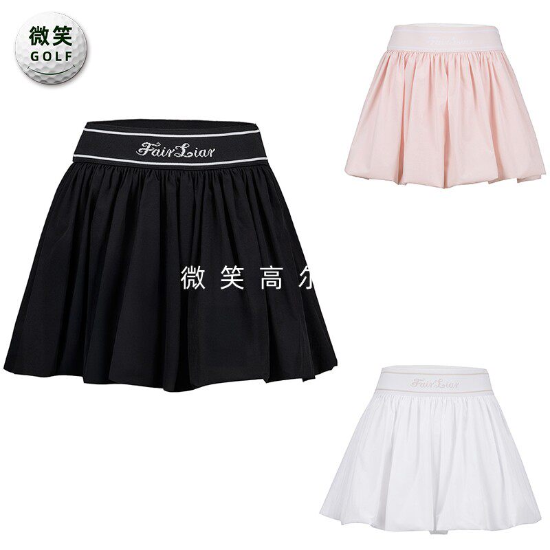 2026夏季新款韩国代购FairLiar高腰显瘦高尔夫服装女士气球裙短裙图片
