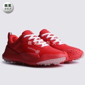 红色系带防滑运动鞋 2025秋新品 男士 时尚 韩国代购 GFORE高尔夫球鞋