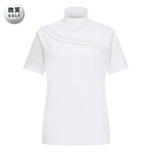 拼接网状高尔夫球服女士高领短袖 韩国代购 T恤GOLF 2025夏新款 特价