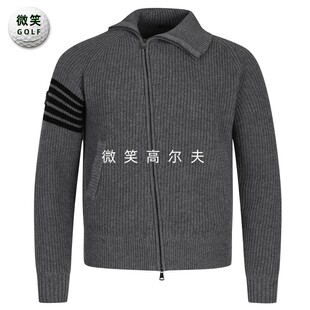 2025冬新品韩国代购amazingcre高尔夫男斜拉链羊绒运动羊毛开衫