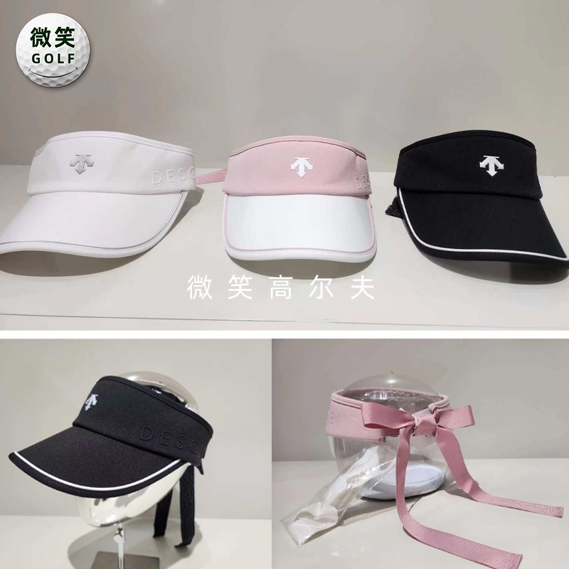 2024秋季新品韩国代购高尔夫球帽女士蝴蝶结遮阳防晒运动无顶帽子