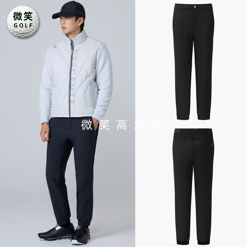 2025秋冬新品韩国代购高尔夫女松紧腰薄款保暖修身收腿运动长裤