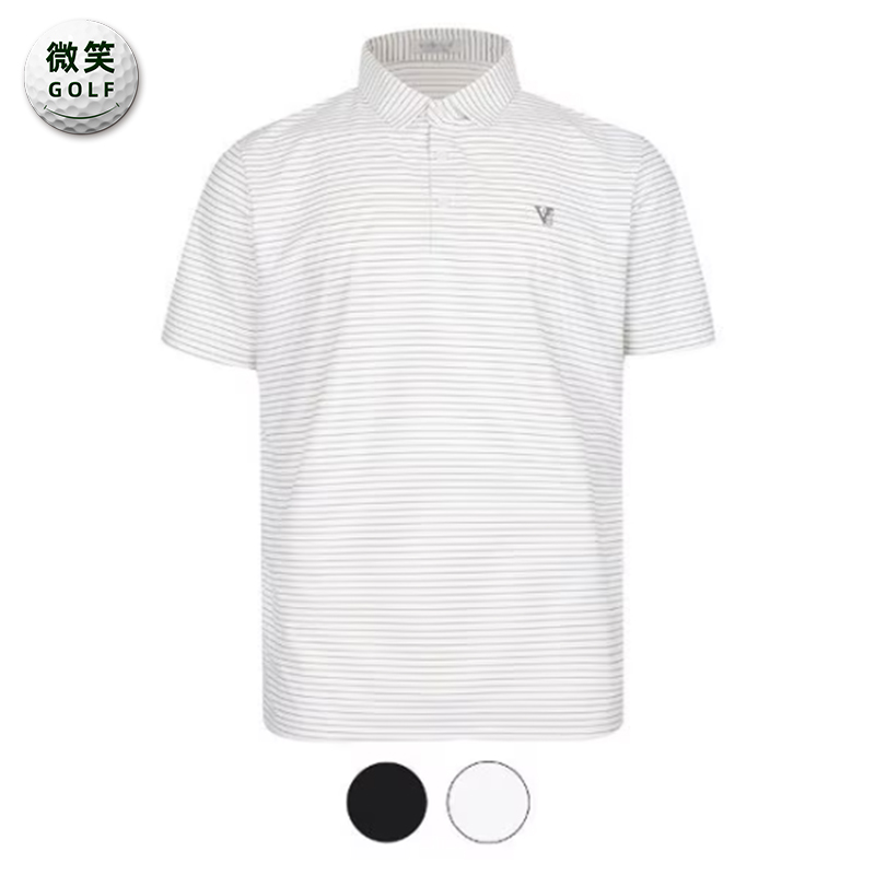 特价2025夏新款韩国代购条纹冷感高尔夫球服男士运动短袖T恤GOLF
