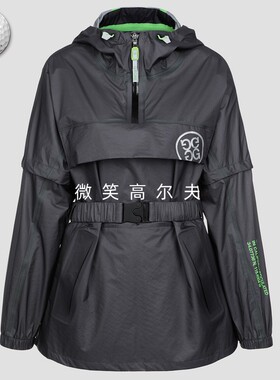 2025夏新品韩国代购GFOR*高尔夫女士连帽运动套头防水夹克雨衣