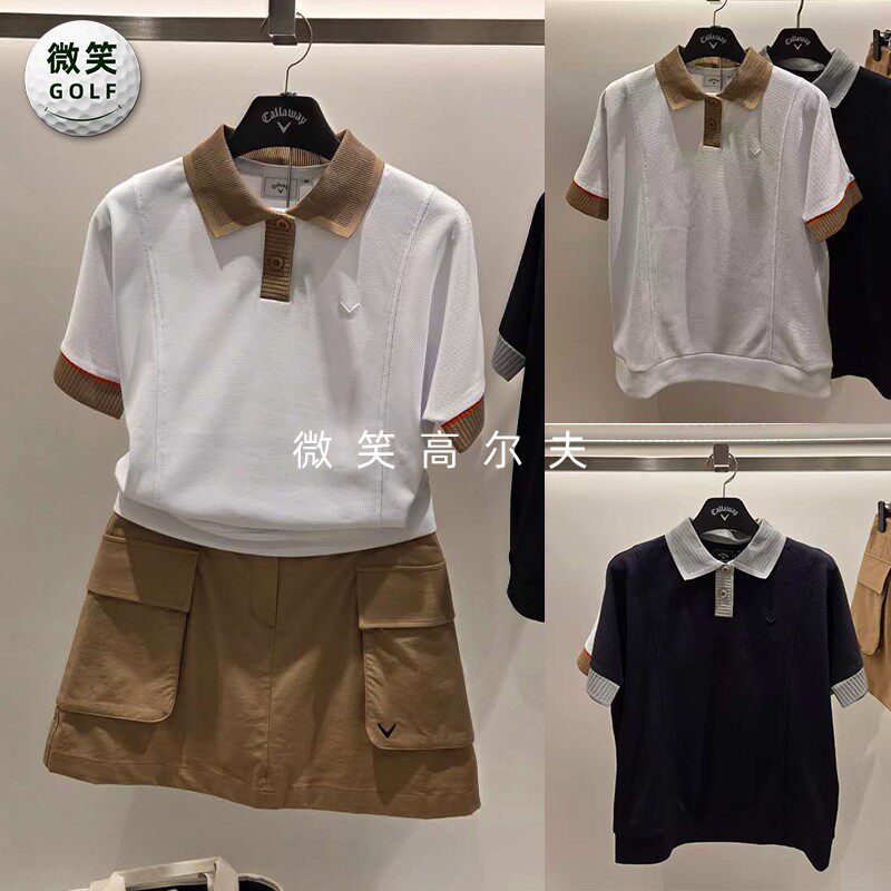 2026夏新款韩国代购CALLAWAY吸湿快干高尔夫球服女士防UV短袖T恤