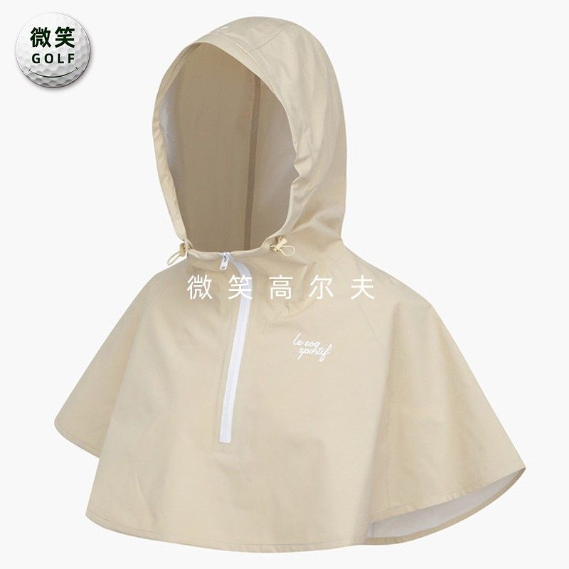 女高尔夫半拉链运动连帽防水斗篷
