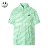 潮牌短袖 WAAC几何图案高尔夫球服男士 T恤GOLF 韩国代购 2025夏新款