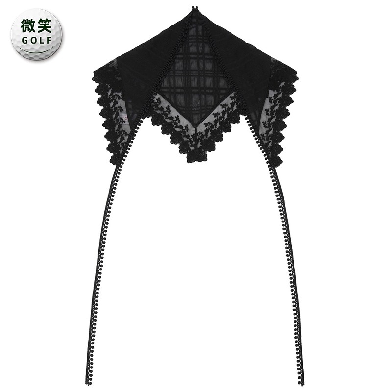 高尔夫女士图案蕾丝花边运动围巾