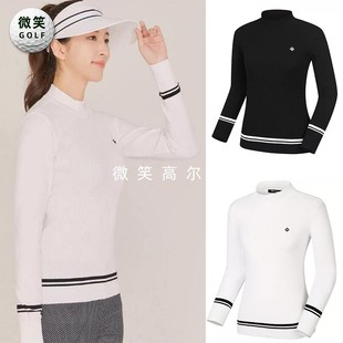 RENOM 竖纹高领高尔夫球服女士显瘦针织衫 2023秋韩国代购 特价 GOLF