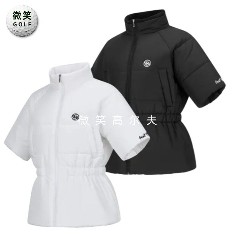 特价2025冬款韩国代购收腰显瘦高尔夫球服女士保暖短袖羽绒服马甲