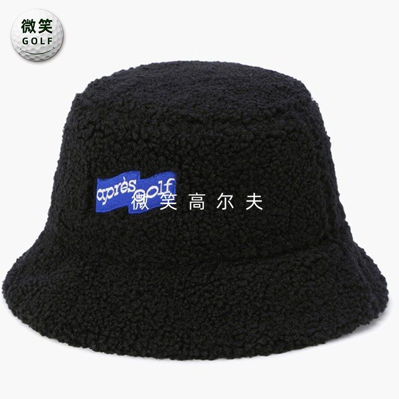 女高尔夫毛绒加厚保暖双面渔夫帽