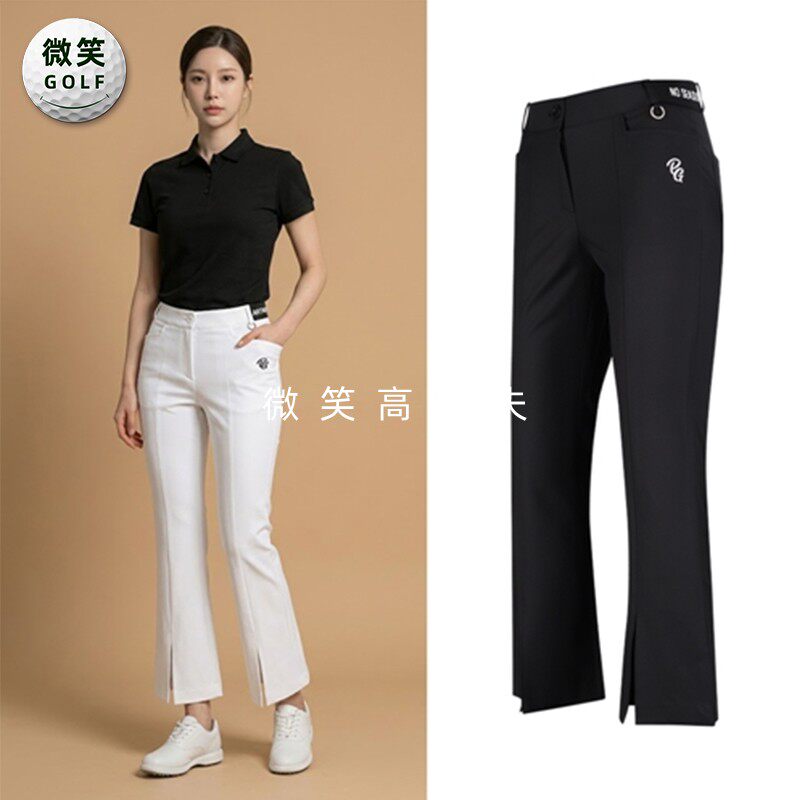 特价2026夏季新款韩国代购松紧带9分裤高尔夫球服女士前开叉长裤