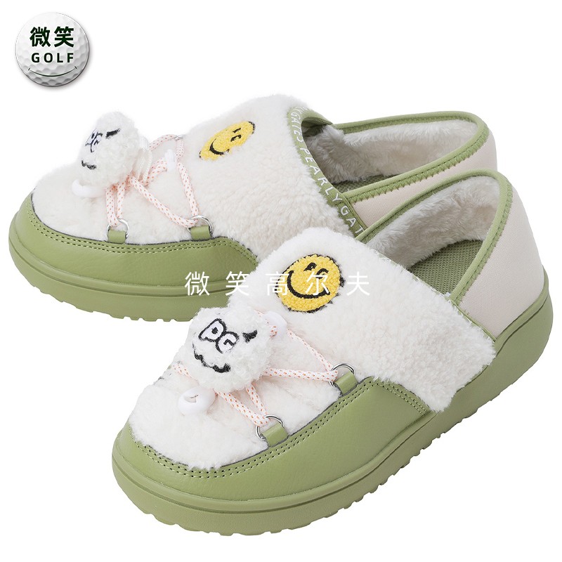 高尔夫女笑脸加绒保暖防滑运动鞋