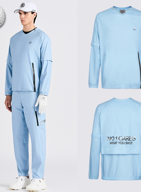 2025夏新品韩国代购GFOR*高尔夫男士V领可拆卸袖运动套头夹克雨衣