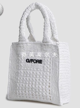 2025夏新品韩国代购GFOR*高尔夫女士钩针编织方形运动收纳手提包