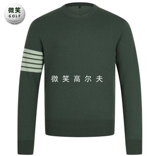 2025冬新品韩国代购amazingcre高尔夫男圆领条纹运动羊绒针织衫