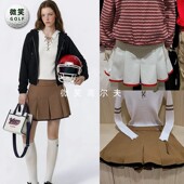 高尔夫球服女士宽褶弹力半身短裙 WAAC飘带时尚 2026夏新款 韩国代购